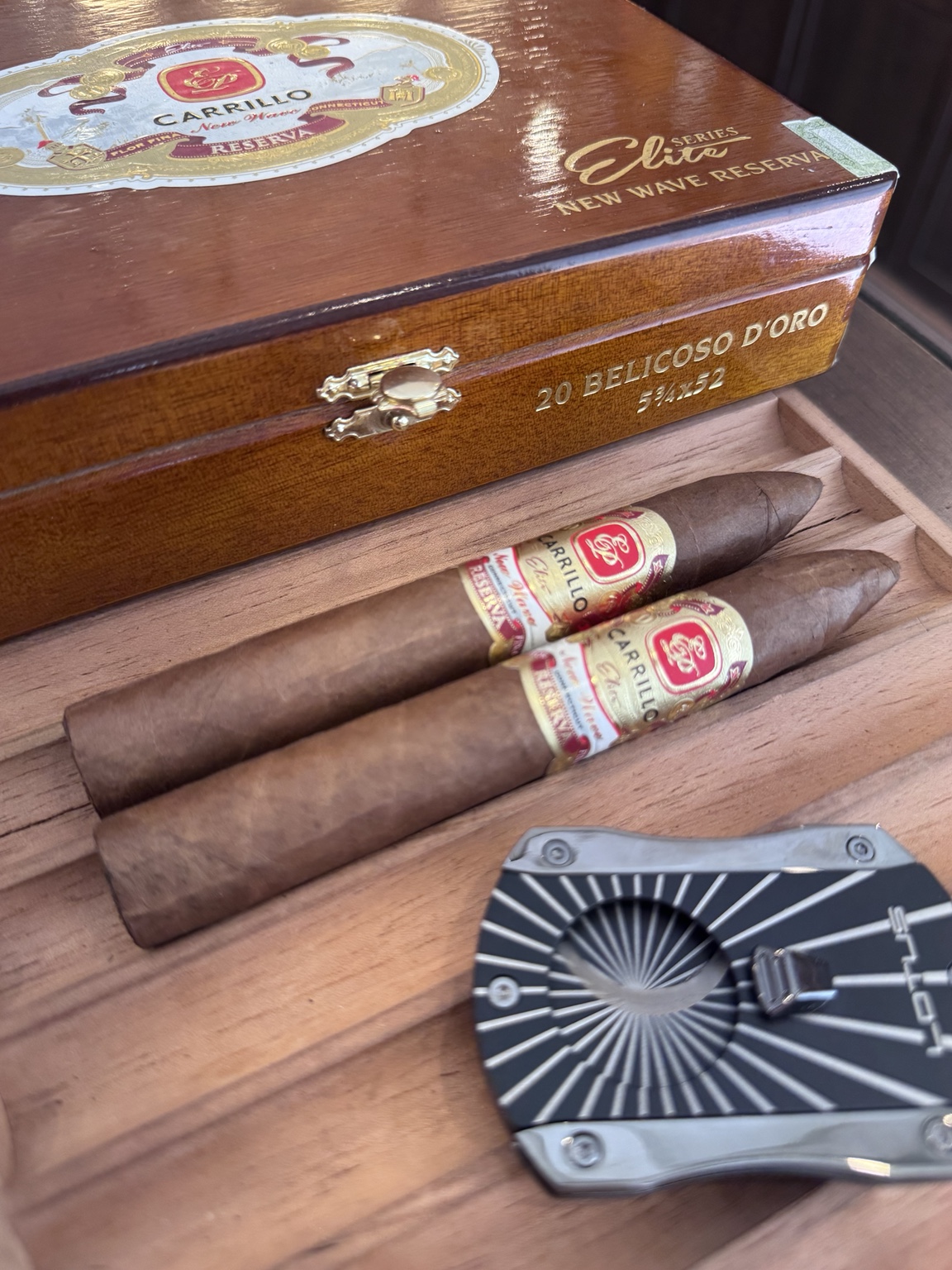 E.P. Carrillo New Wave Reserva Belicoso D’Oro 실제 제품 사진